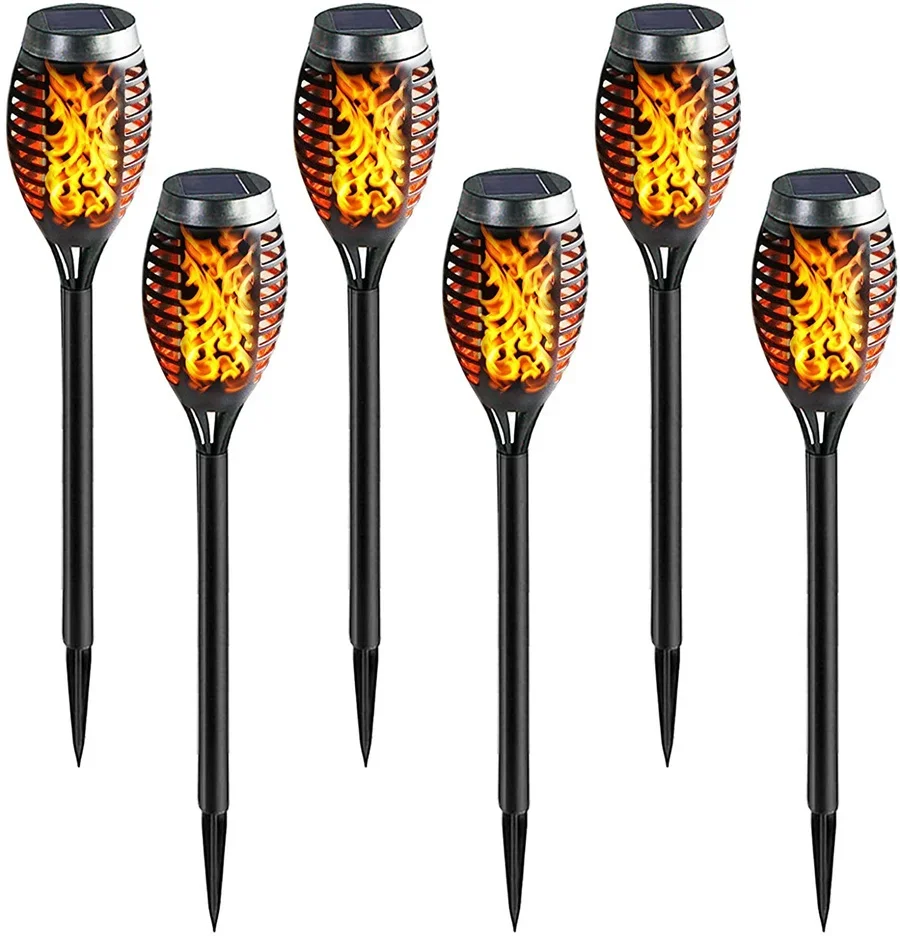 LED Outdoor Solar Lights Landscape Pathway Lighting Waterproof Flickering Dancing Torch Flame Lawn Lamps Patio Garden Decoration