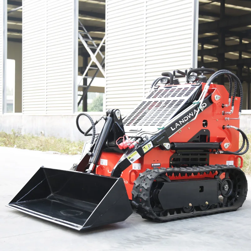 Crawler Mini Loader 4WD Small Skid Loader Wholesale Good Quality Skid Steer Loader 4 in 1 Bucket Attachment Customized For Sale