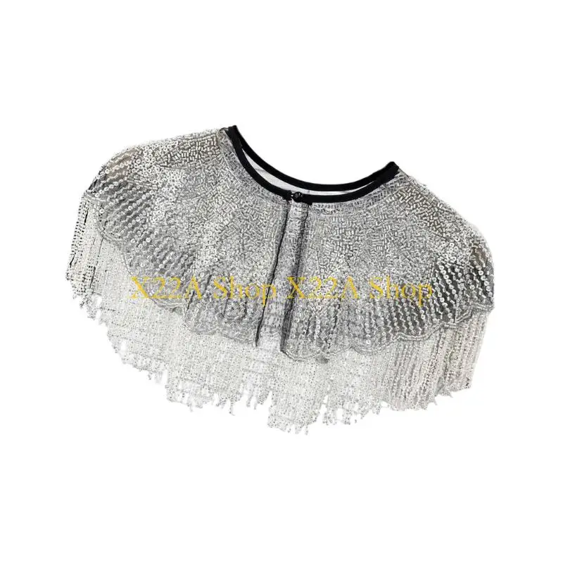 Unique Sparkling Sequins Border Wrap Season Ventilated Wrap Flexible Fashion Addition