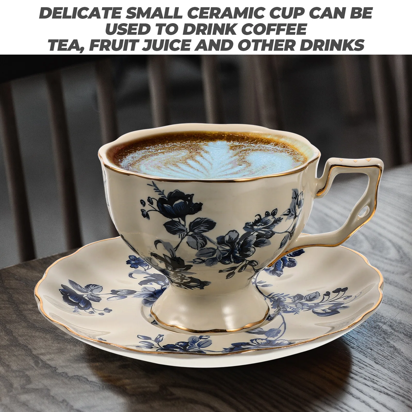

1Set Ceramic Cup Saucer Coffee Mug European Style Lightweight Smooth Rim Perfect for Home Office Cafe Drinking Cup