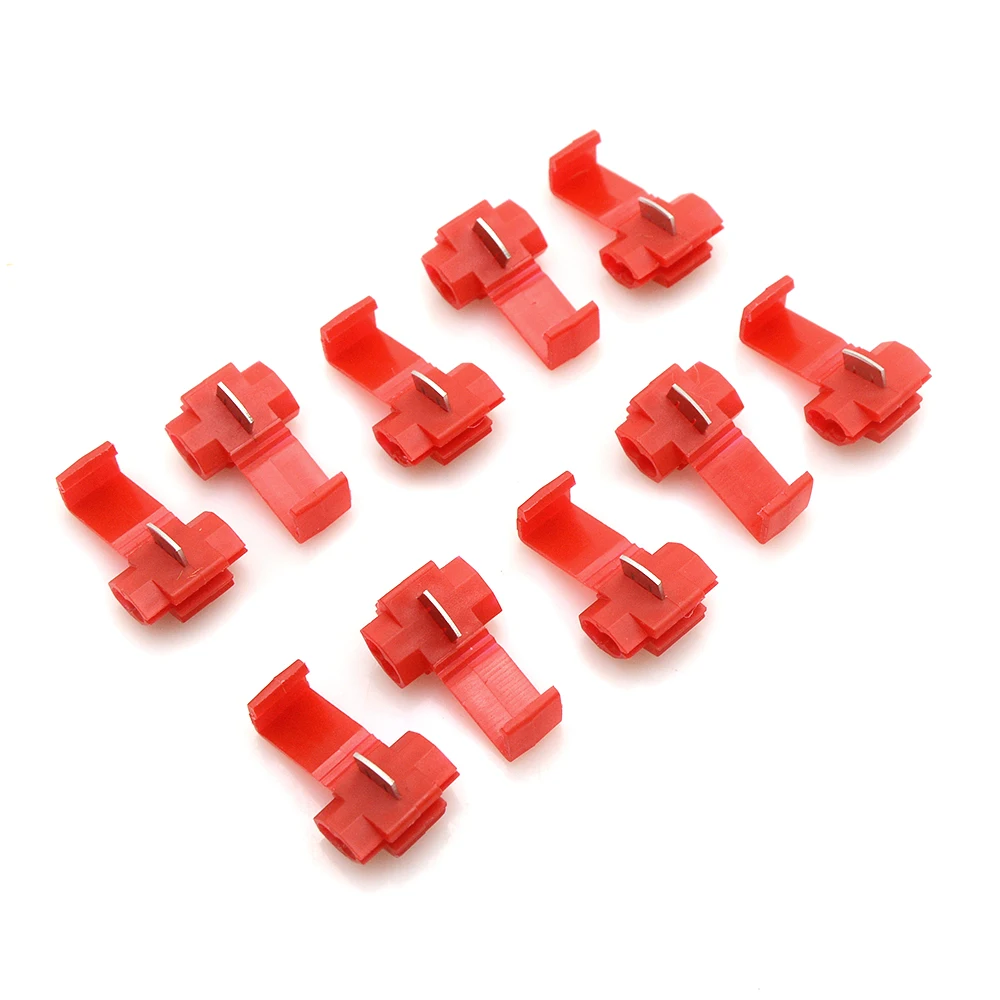 2022 10pcs 2 Pin T Shape Wire Cable Connectors Terminals Crimp Scotch Lock Quick Splice Electrical Car Audio Kit Tool all years