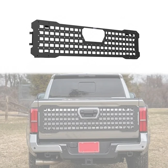 Car Tailgate Molle Panel Compatible With Toyota Tacoma 2024+ Truck Bed Panel Rear Storage Shelf Rear Door Cargo