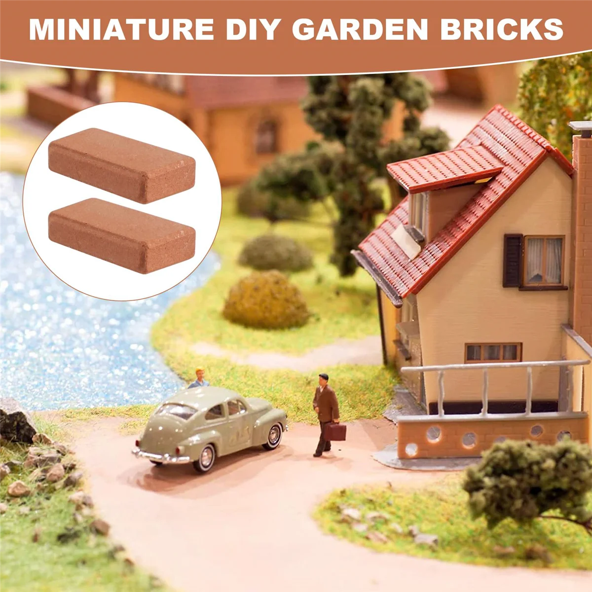 200 Pieces Mini Bricks for Landscaping Miniature Bricks Brick Wall Small Bricks for Dollhouse Garden Parts,1/35 Scale HOT