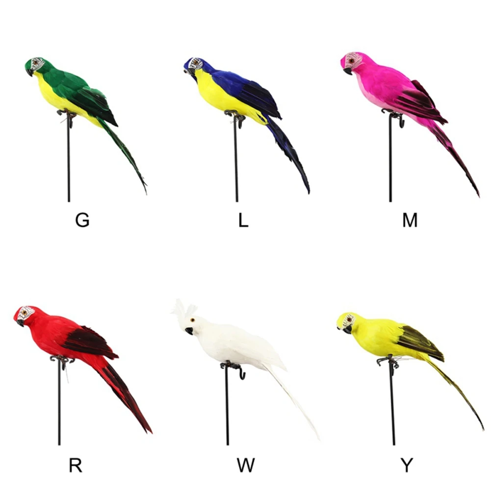 Handmade Simulation Parrot Decoration, Creative Lawn Figurine, Animal Ornament, Garden Prop Supplies, 25cm