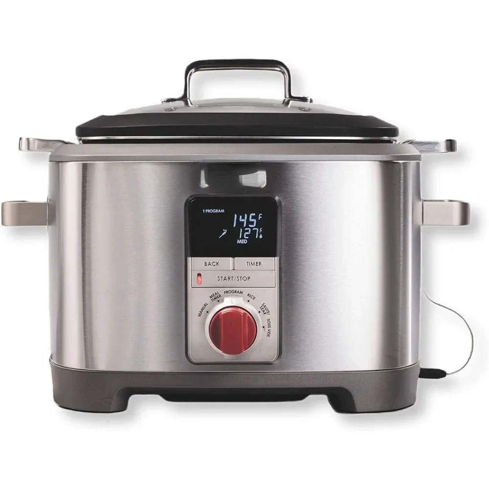 Hot selling Wolf Gourmet Programmable 6-in-1 Multi Cooker with Temperature Probe, 7 qrt, Slow Cook, Rice, Sauté, Sear,