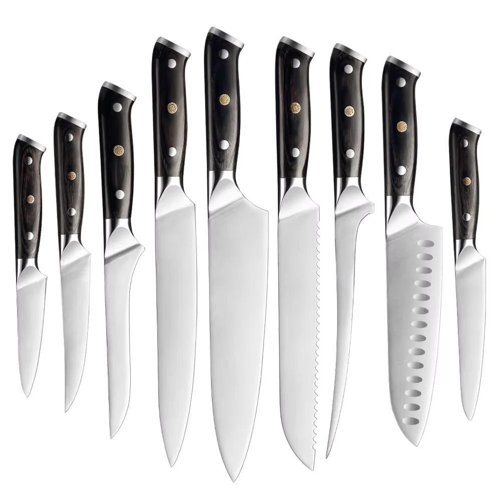 XITUO Premium Kitchen Knives 1-9PCS 5CR15 Stainless Steel Japanese Knife Set Including Santoku, Cleaver, Utility & Boning Knives