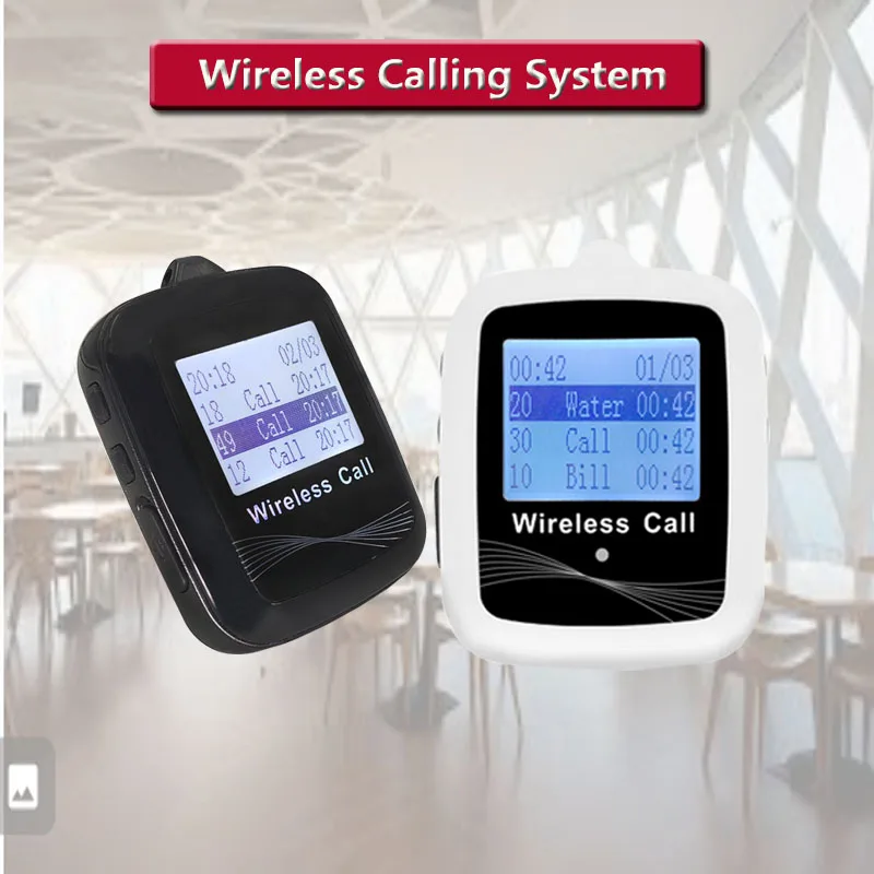 QWICALL Wireless Restaurant Guest Calling System 1 Waterproof Belt Watch Receiver for Cafe, Bar Call Bell