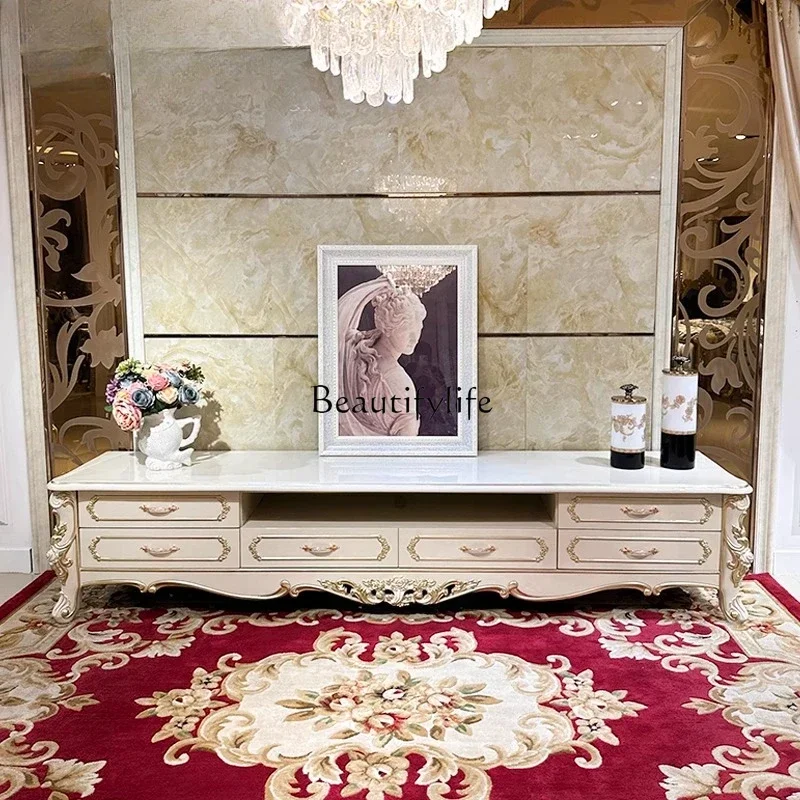 

yj7 French court TV cabinet solid wood carving European neoclassical living room background cabinet bedroom