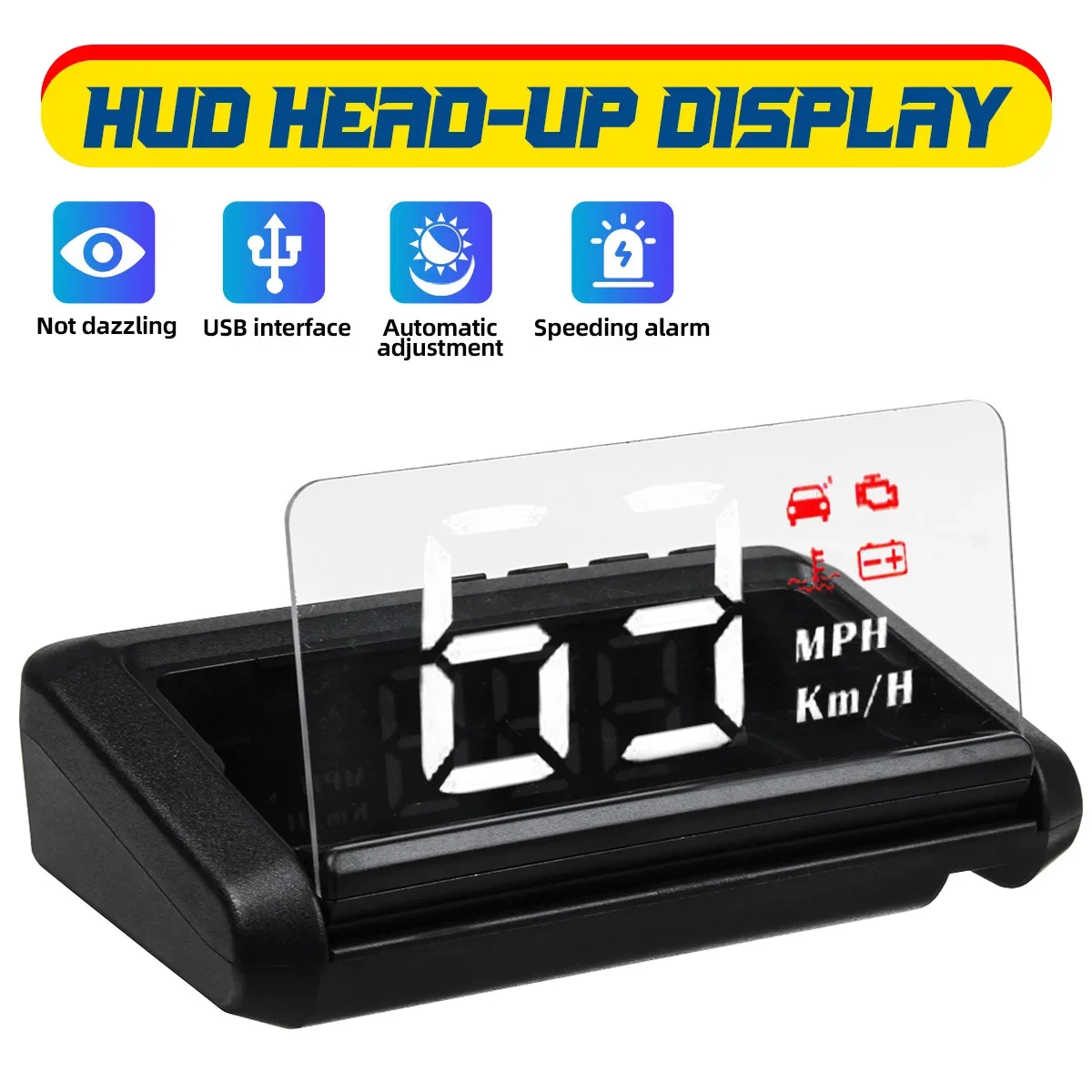 

C100 OBD2 HUD Head Up Display Car Speedometer Fuel Consumption EOBD Projector Driving On-board Computer Auto Accessories