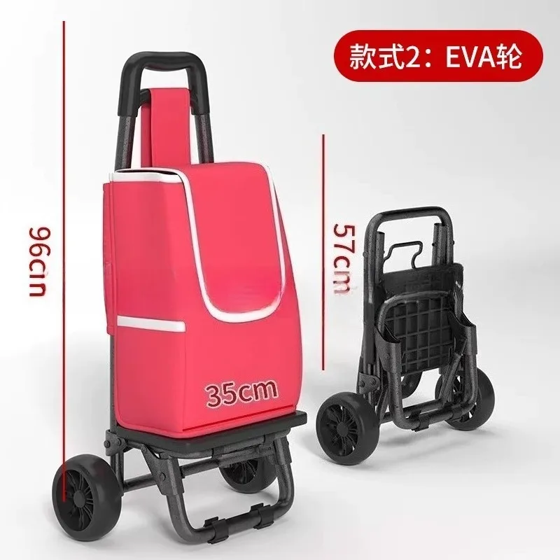 Shopping Hand Pull Rod Cart Trailer Household Cart Portable Shopping Cart  1pcs