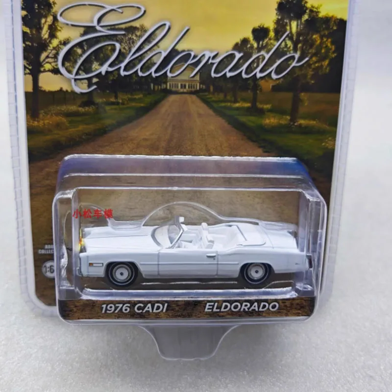 Greenlight 1/64 Scale 1976 Cadi Eldorado Convertible White Alloy Simulation Car Model Static Collection Souvenir Gift