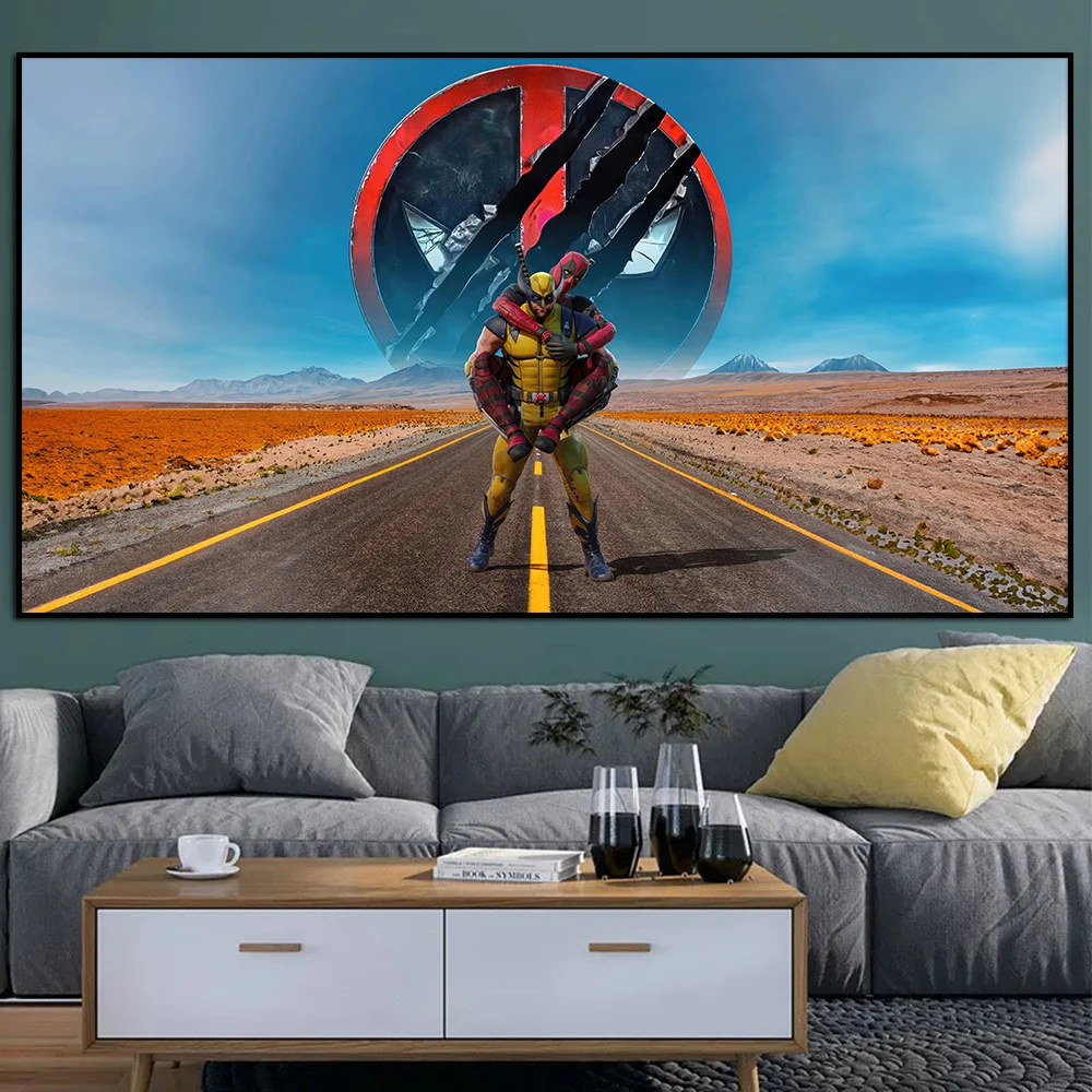 Deadpool & Wolverine Movie Poster Disney Wall Art Canvas Painting Print Superheros Picture for Living Room Home Decor Cuadros