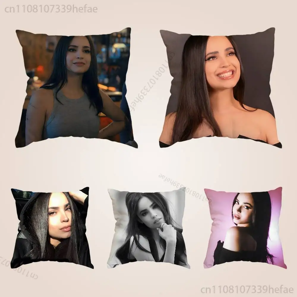 

Actor S-Sofia C-Carson Pillow Case Plush Pillow Cases Home Decoration Pillow Cover for Sofa Bed Chair Living Room