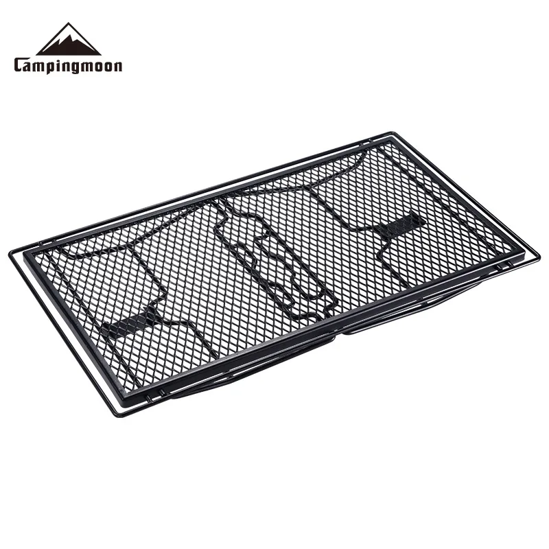 CAMPINGMOON T-238 Diamond Mesh Single layer Multi Purpose Table Household External Storage Rack Folding Barbecue Table