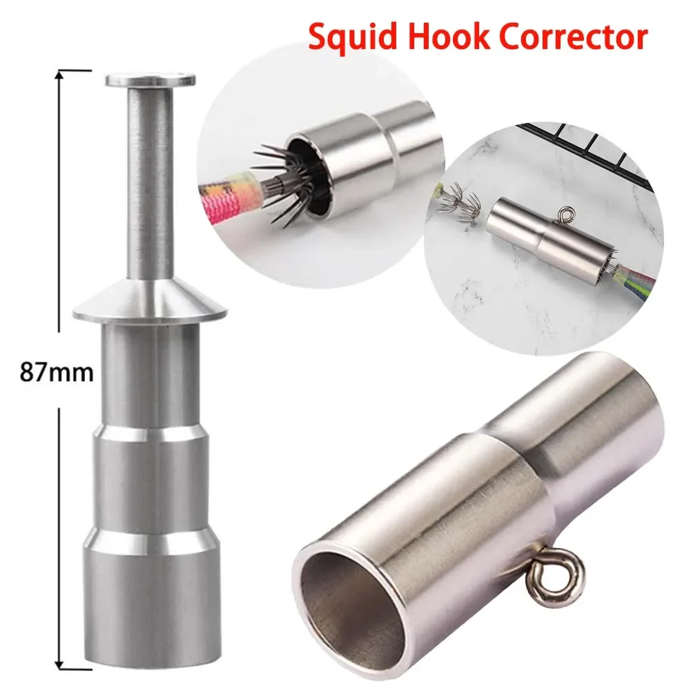 2pcs Squid Hook Corrector Can Recover Octopus Hook In Hook Needle Fishing Equipment Carp Fishing Stainless Steel Fishing Tool
