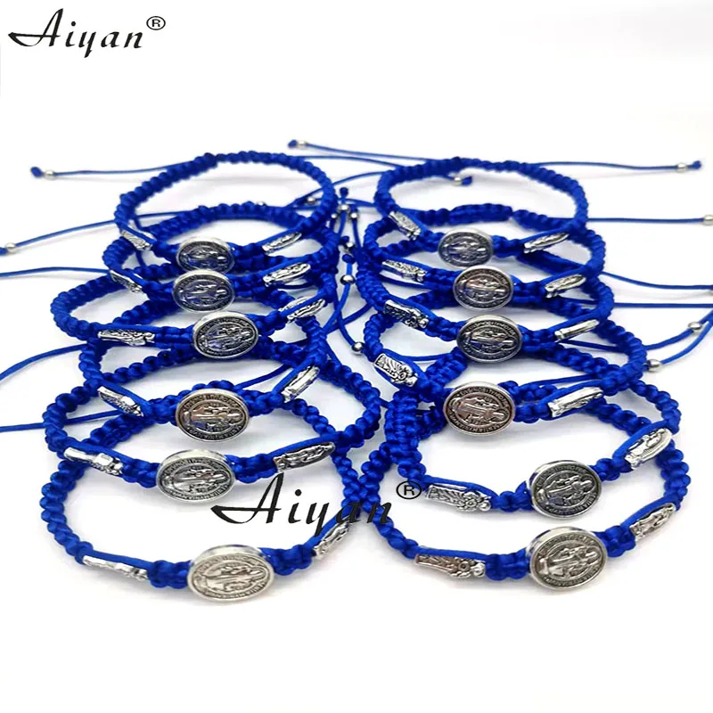 12 Pieces 1.5cm Saint Benedict And St  Mary And Saint Jude Woven Bracelets Can Used Prayer And Exorcism Protection Or As Gifts