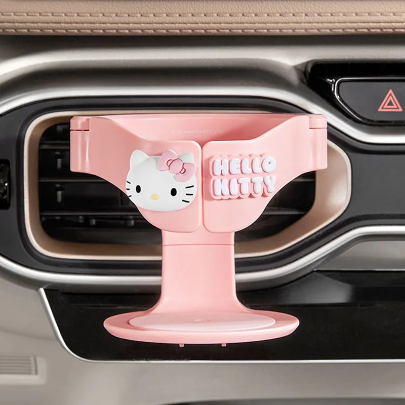 Sanrio Hello Kitty Cartoon Car Cup Holder Kawaii Anime Cute Tea con latte Beverage Coffee Car Air Outlet Cup Stand Toy Gift Girl