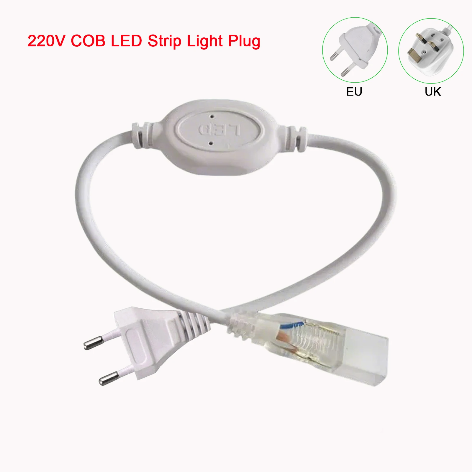 220V 230V COB LED Strip Light EU UK Power Plug 16MM Width Home Bedroom Kitchen Decoration LED Light Tape Clip Accessory