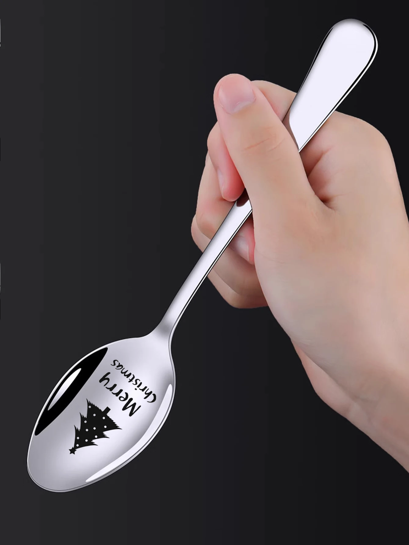 2Pcs Creative Coffee Spoons Cute Cartoon Christmas Tree Spoons Restaurant Holiday Decoration Christmas Gift Party Spoons Suitable as Gifts for Girlfriends and Boyfriends