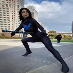 Halloween Female Nightwing Cosplay Costume Adults Woman Ladys Superhero Zentai Men Boys Male Bodysuit