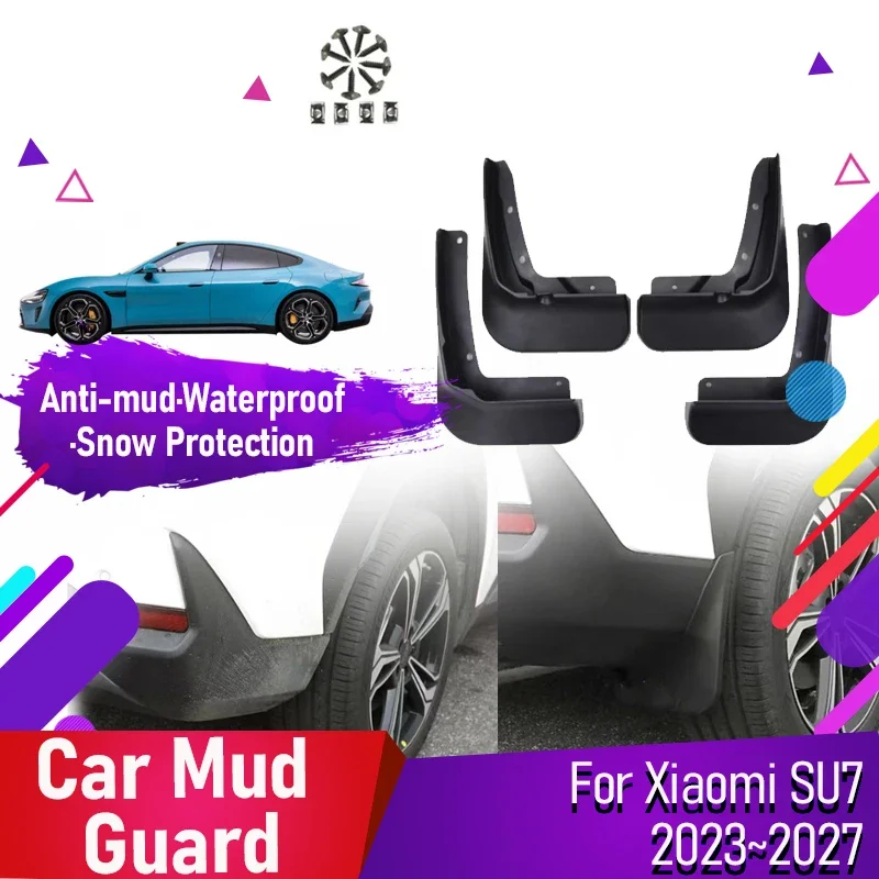 

4PCS Car Mud Guards For Xiaomi SU7 MS11 2023 2024 2025 2026 2027 Painted Front Rear Wheel Mudguard Fender Flare Auto Accessories