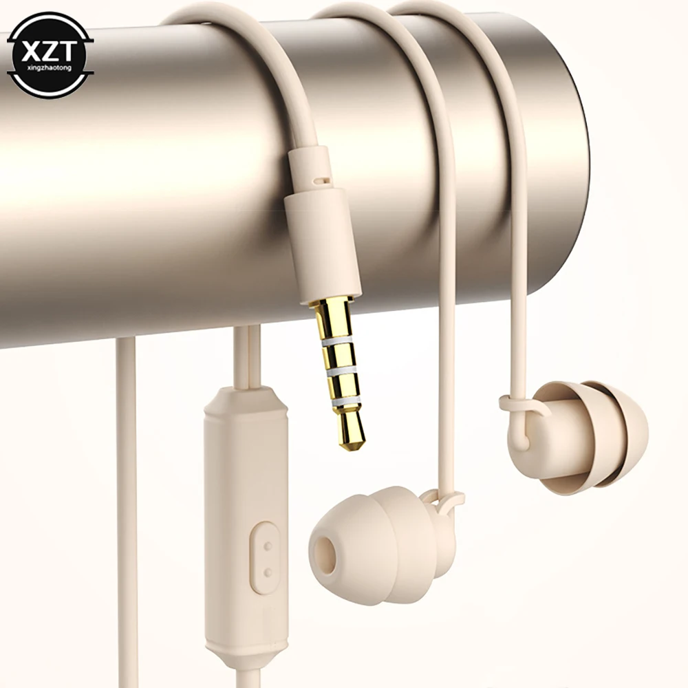 In Ear Sleep Earphone Side Sleep Non Pressing 3.5mm Wired Headphone For Phone Tablet Wire Control Earplug Noise Cancelling