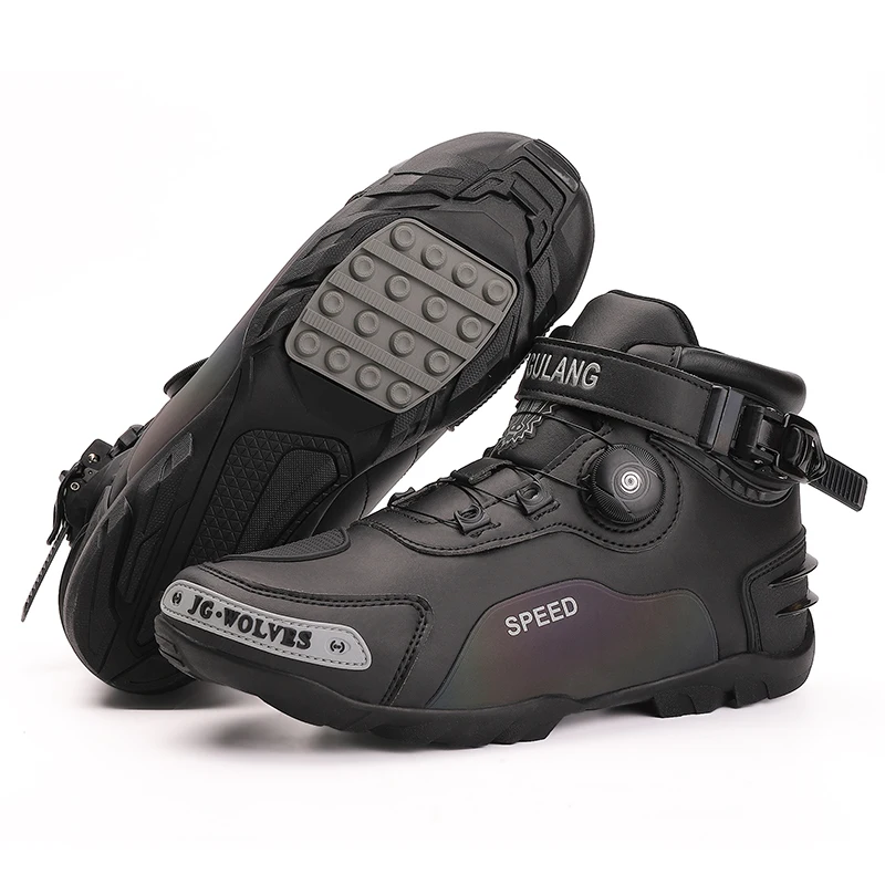 

Men Women Motorcycle Boots Knight Outdoor Riding Anti-slip Winters Sneakers Shoes Bicycle Mountain Racing Road Speed Autumn