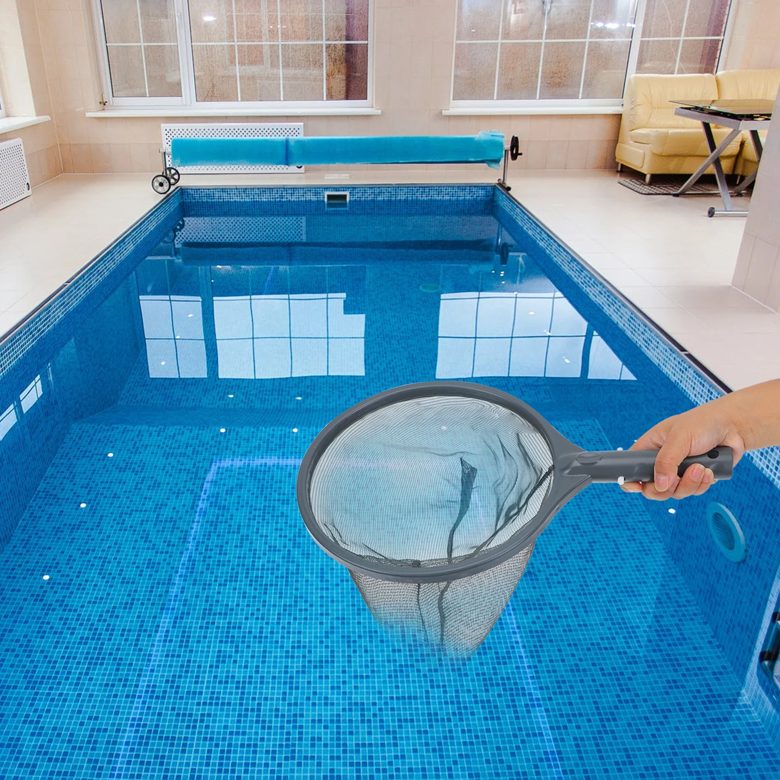 

Swimming Pool Leaf Net Debris Remover Pond Clean Leaves Scoop Durable Polyester Fish Tank Skimmer Underwater Tool PVC