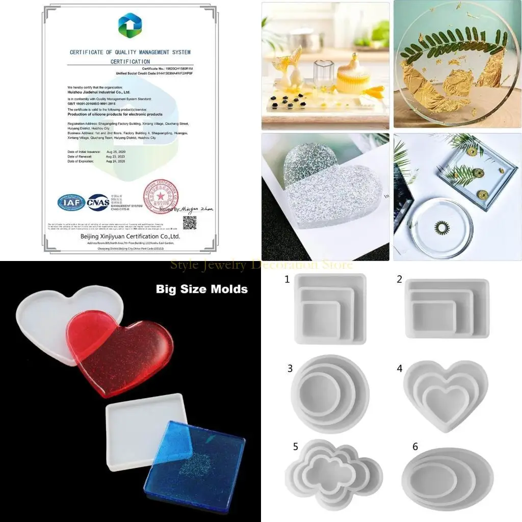 

D46E 3pcs Epoxy Resin Molds Geometry Tray Small Silicone Mold DIY Crafts Ornament Tool for DIY Resin Artwork, Decors