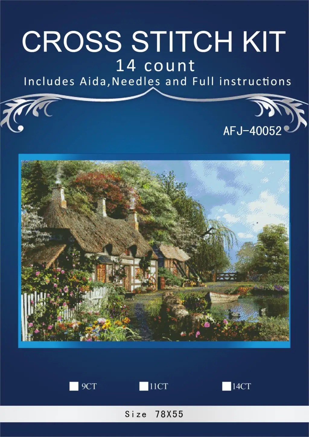 

New Forest house Needlework,DIY DMC 14CT Cross stitch,Embroidery kits,Art Cross-Stitching Handmade Pastoral scenery Warm meadows