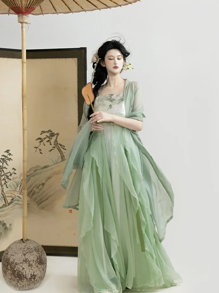 

Оригинальный женский ханьфу Dr Lihe: улучшенная модель для повседневной носки весной и летом, с высокой талией, из полиэфирного волокна, эксклюзивно онлайн, китайский бренд