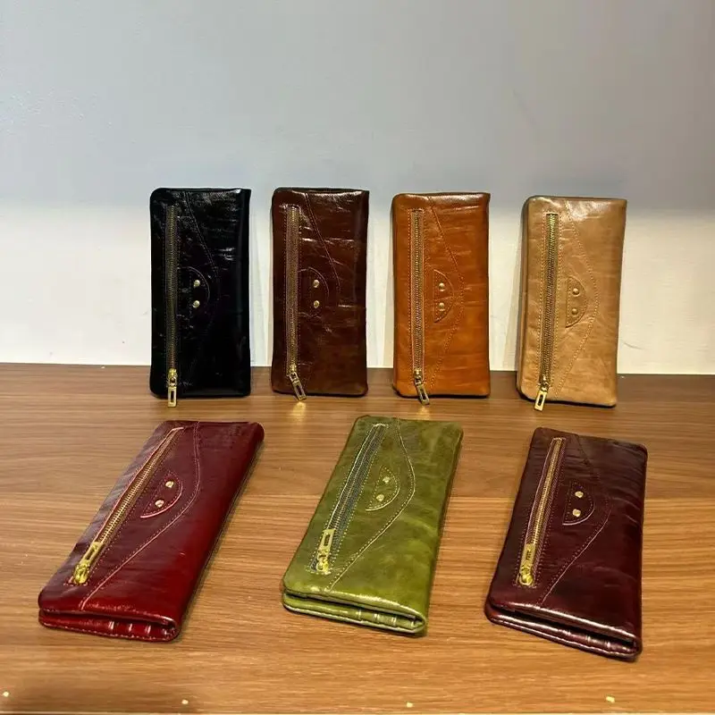 new-long-leather-wallet-top-layer-cowhide-genuine-skin-men-women-multi-card-position-large-capacity-handheld-multi-function-m