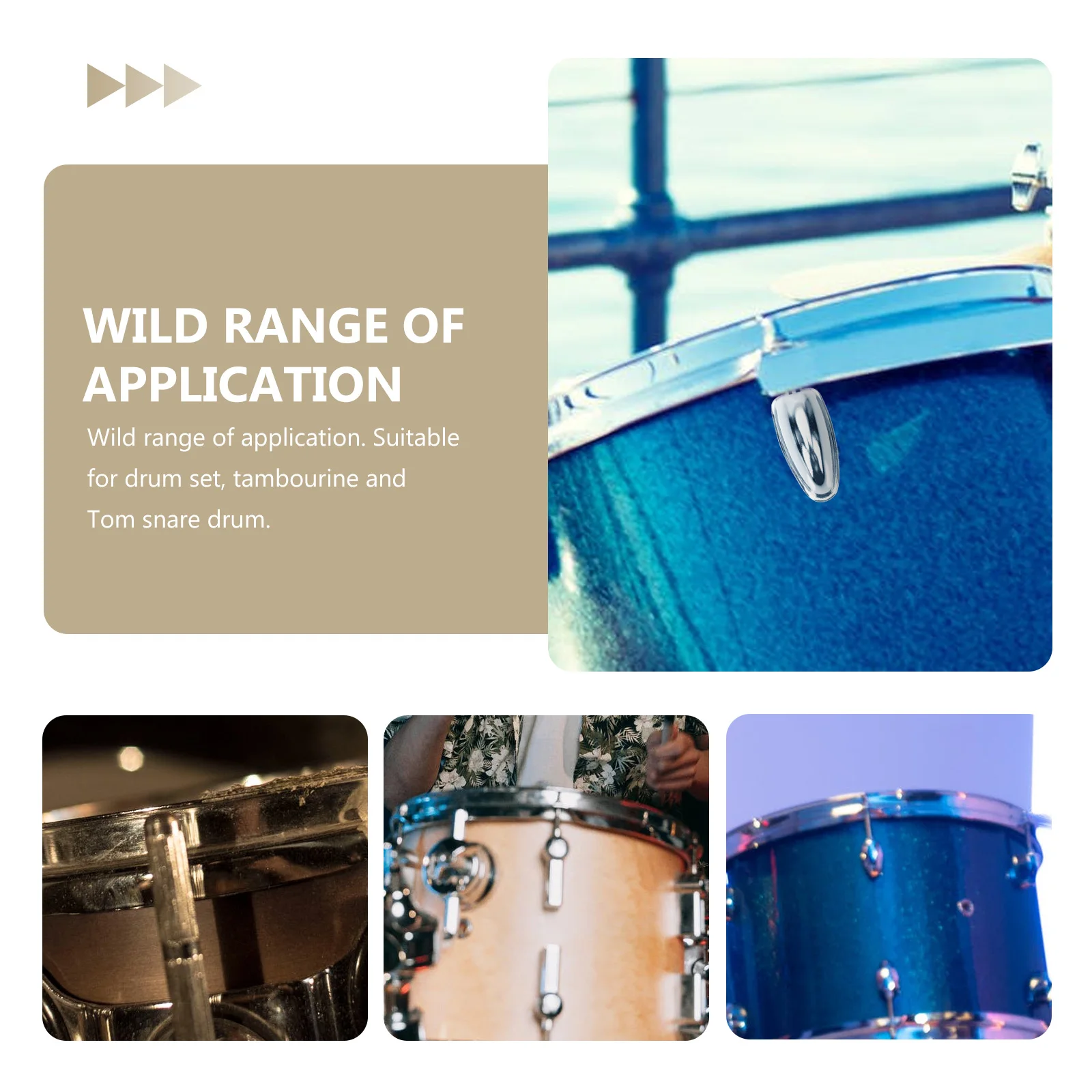 

2 Sets Snare Drum Ear Accessories Lug Locks Lugs for Drums Percussion Hooks Silver Keys