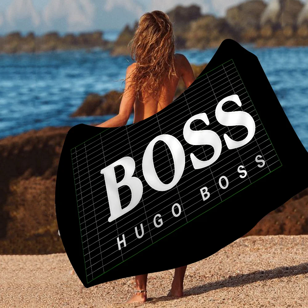 H-Hugo_Boss Logo Cartoon Beach Towel Cute Kawaii Room Decor Bath Girls Children Hand Towels For Bathroom Shower