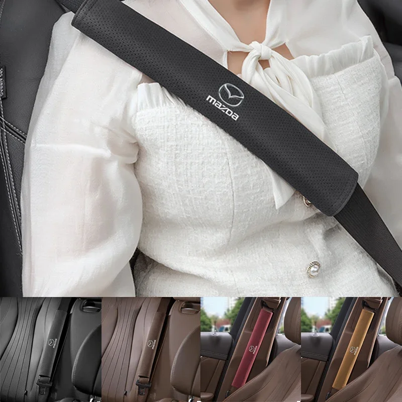 

33cm 2pcs Car Seatbelt Cover Shoulder Strap Protector for Mazda 3 6 GH CX5 CX7 CX4 CX3 CX9 RX7 RX8 Axela Interior Accessories