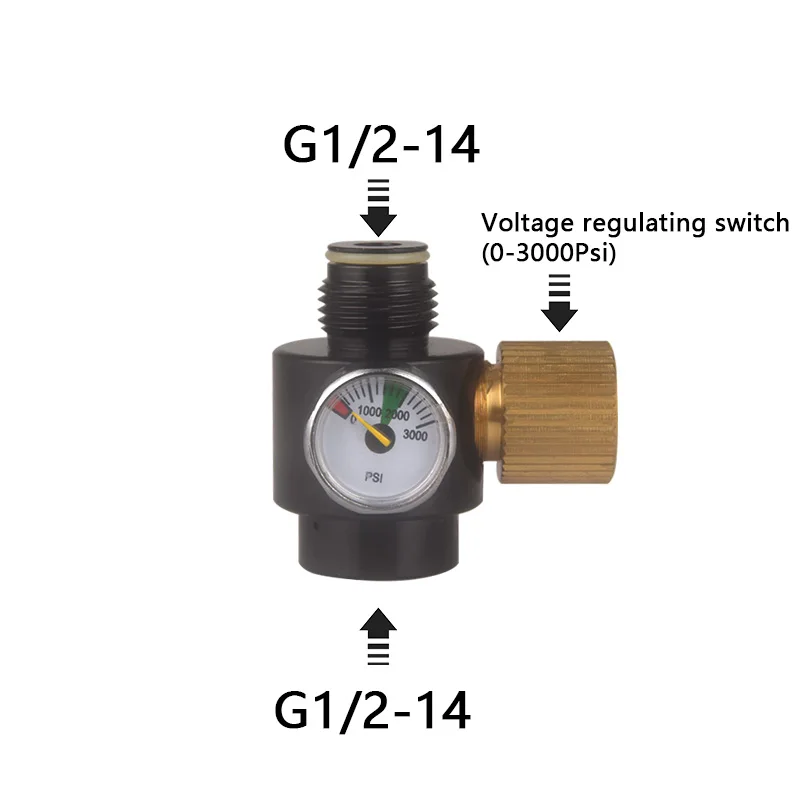 HPA Pressure Regulator For Gas Cylinder Filling Adapter 0-3000PSI Air Tank Sodastream Needle Valve Co2 PCP Refill Airsoft Parts