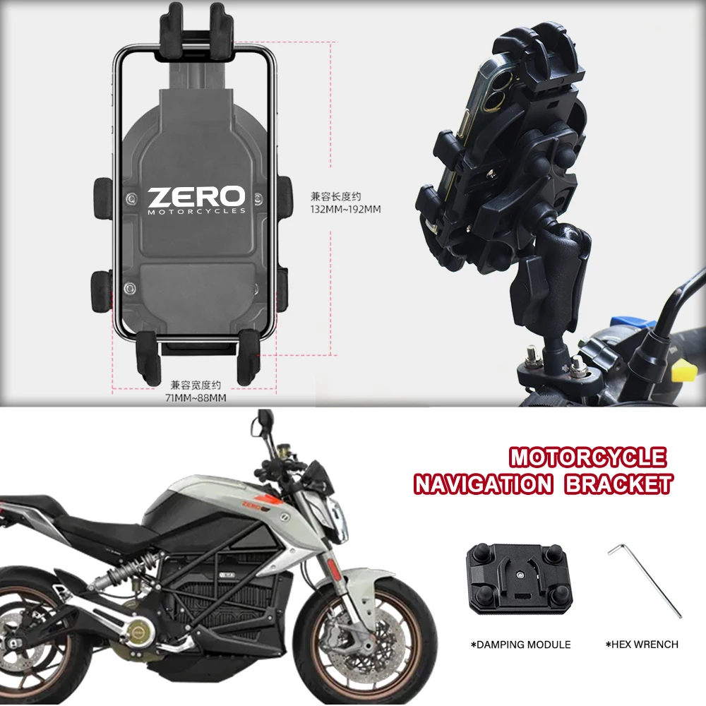 Motorcycle Phone Mount Non-Slip Pad Anti-Rust Anti-Shake Holder For ZERO SR/S SR/F SR S FXE DSR/X DSR DS FX SR/F VSETT Kugoo