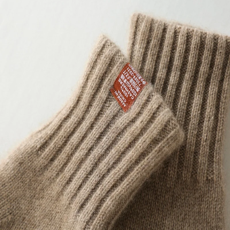100% Pure Cashmere Finger Gloves Men Women Thick Warm Cycling Yarn Gloves Winter Fashion Small Path Jacquard Gloves Hand Stuffy