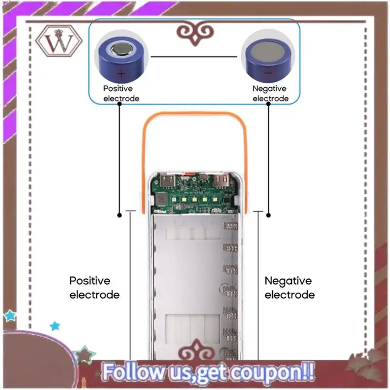 ABBG-Dual USB 21X18650 Fast Charger Case DIY Power Bank Case Phone Charging QC3.0 PD Case 18650 Battery Holder Charging Casea Du