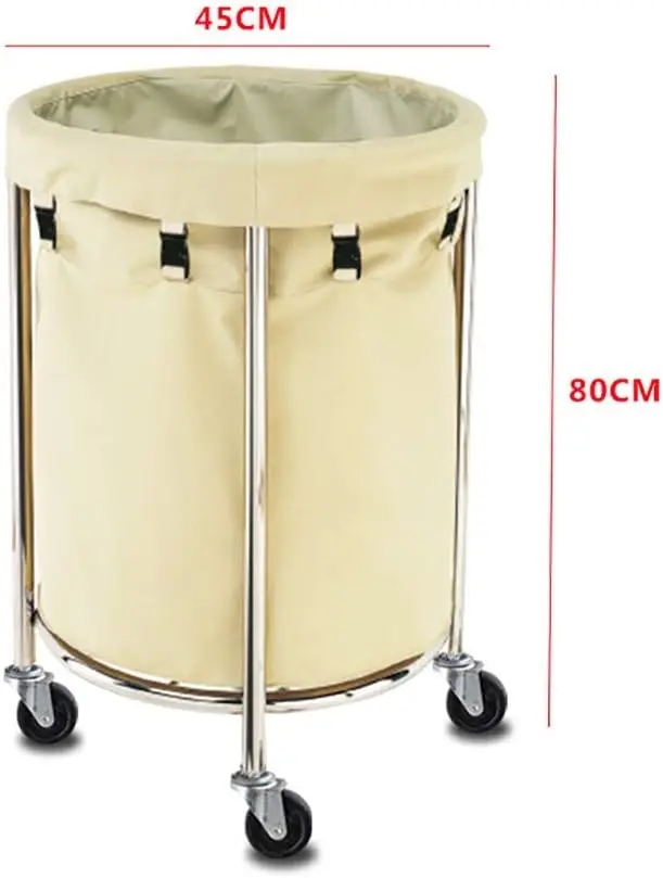 Storage Hand Trucks,Kitchen Movable Trolleys, Mobile Linen Car for Hotel,Round Collection Trolley Cart for Lobby,Room Service Ca