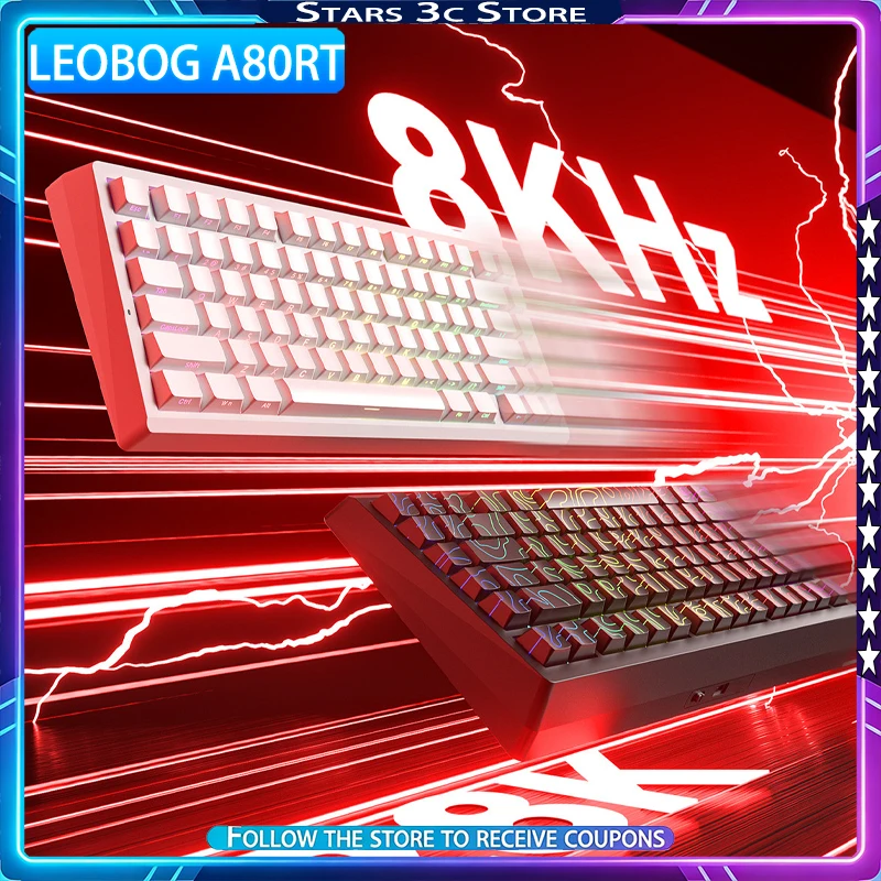 

Магнитная клавиатура LEOBOG A80RT с откликом 0.01мс, частотой опроса 8K и низкой задержкой, для киберспорта, игровая клавиатура, компьютерный аксессуар
