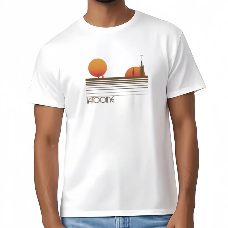 

Visit Tatooine T Shirt for Men Pure Cotton Novelty T-Shirts O Neck Tees Short Sleeve Clothing Graphic Printed