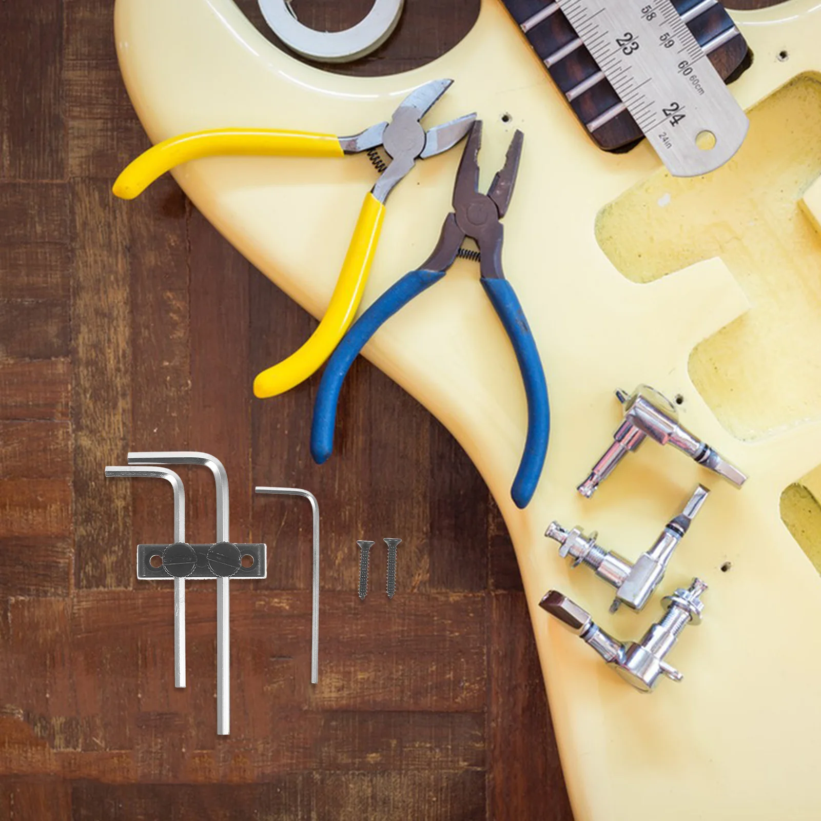 

1 set 1 Set Metal Guitar Wrench Holder With Screws Truss Rod Tool Storage Luthier Accessories For Guitar Bass Maintenance