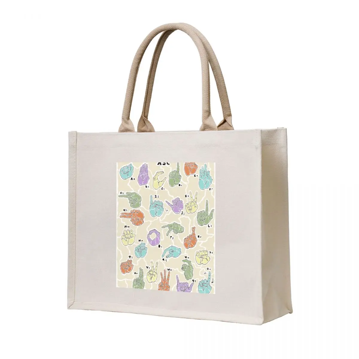 

ASL Alphabet Graphic Tote Bag shopper bag women Women's shopper Women's bags