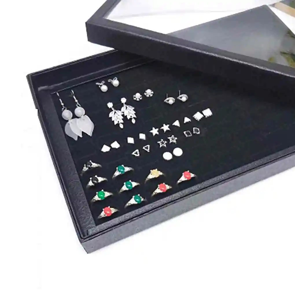 New 1PC Universal Jewelry 100 Slots Rings Display Stand Storage Box Ring Box Jewelry Organizer Holder Show Case Box