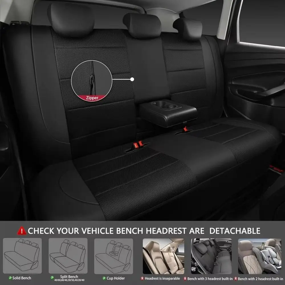 PU Leather Car Seat Cover Waterproof Quilted Seat Cushion Cover Full-Wrapped Sandwich Stitching Universal Car Seat Cover