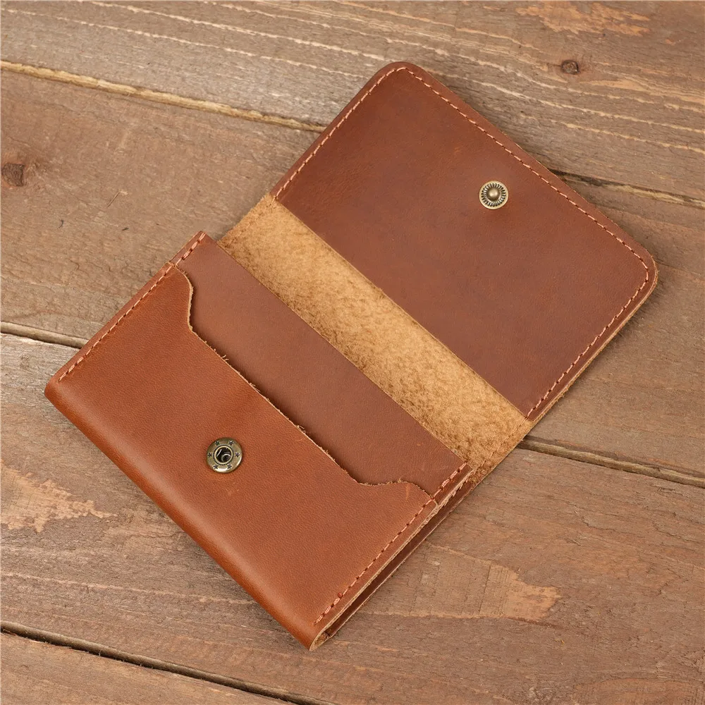 Vintege Genuine Leather Card Holder For Male and Female Student Thickened Wallet  Driver's License Youth Bank, Credit Card Bag