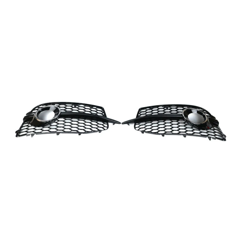 2 uds ABS negro parachoques delantero de coche cubierta de luz antiniebla biseles inferiores rejilla para Audi Q3 S-Line 2012-2014 8U0807681D 8U0807682D