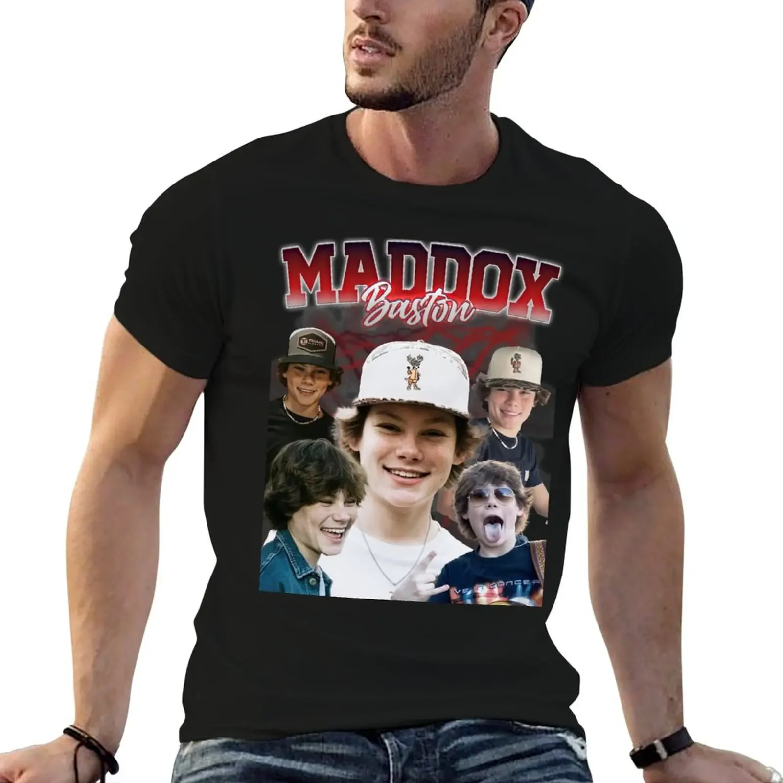 Maddox Baston Retro Style T-Shirt vintage animal prinfor boys boys whites cotton t shirt men