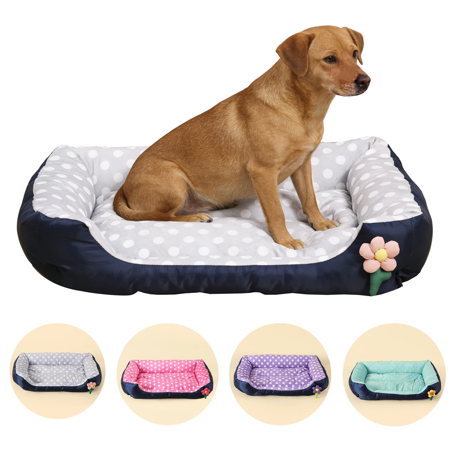 Cama sofá floral para perros pequeños, medianos, cachorros y gatos - imagen 5